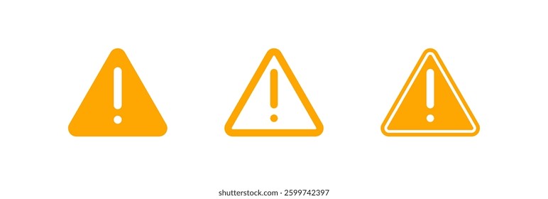 Set of caution, danger, and warning signs. Exclamation mark