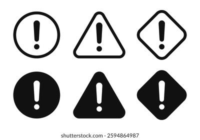 Set of caution icons. Alert warning. Caution sign. Vector