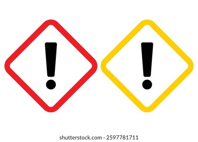 Set of caution icons. Caution symbols set with exclamation mark. Caution sign. Danger warning icon set. Danger sign vector icon. Attention caution illustration. 