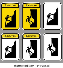 A set of caution signs.
Conditional image of a man rises to the top of the sheer graphic icon of a yellow, black and white.