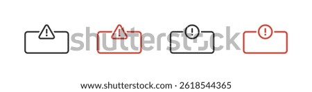 Set of caution signs. Text box for insertion text, exclamation mark, triangle, circle, blank, signboard, frame. Attention symbols. Vector. EPS10.