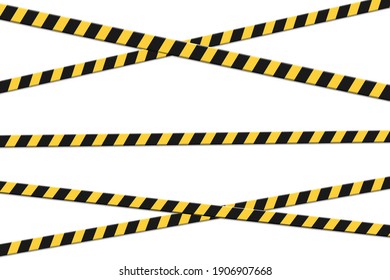 Set of caution tapes. Vector illustration.Eps 10.