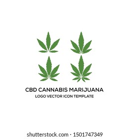 Set CBD Cannabis Marijuana leaf vector template for CBD Cannabidiol Cannabis Hemp Marijuana Bussiness Consulting Health Company.