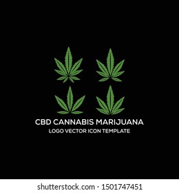 Set CBD Cannabis Marijuana leaf vector template for CBD Cannabidiol Cannabis Hemp Marijuana Bussiness Consulting Health Company.