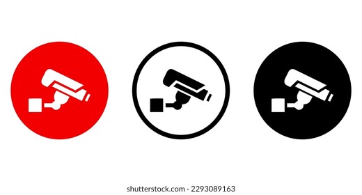 Set of cctv camera icons. Video camera guard icons