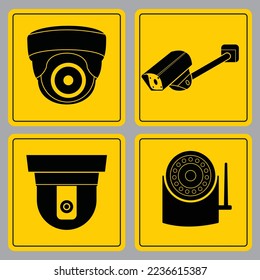 Set of CCTV Camera Security icon