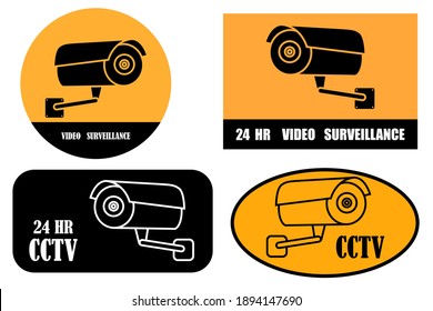 set of cctv cameras. Vector sign. Camera icon. Stock image. EPS 10.