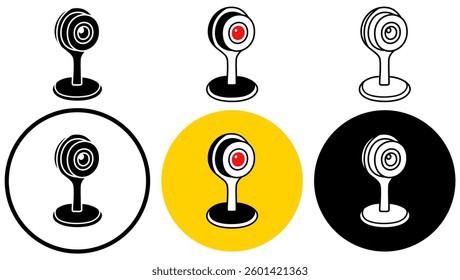 set Cctv icon sign. surveillance camera logo vector