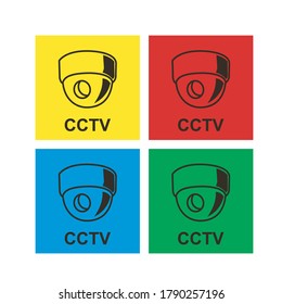 set of cctv icon vector design