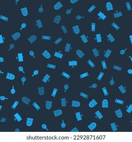 Set CD or DVD disk in box, Portable video game console, Computer monitor and Bottle with magic elixir on seamless pattern. Vector