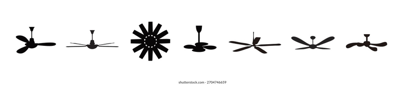 Set of Ceiling Fan Vector illustration