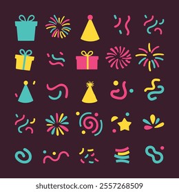 set of celebration design element 