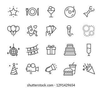 set of celebration icons, such as gift, christmas, party, champagne, event, birthday