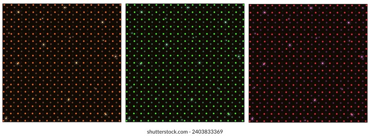 Set Celebration Sparkly background with 3d star on dark backdrop. Starry sky design. Glitzy Christmas vector illustration can used web pages, banner, poster. Bright pattern.