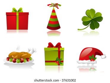 The set of celebrations(New year,Christmas, St. Patrick's day, Thanksgiving day, Happy Birthday, present or gift)icons what you need