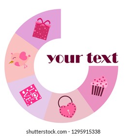 A set of celebratory elements for St. Valentine's Day. flat vector illustration isolated on white background