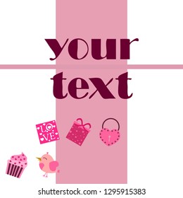 A set of celebratory elements for St. Valentine's Day. flat vector illustration isolated on white background