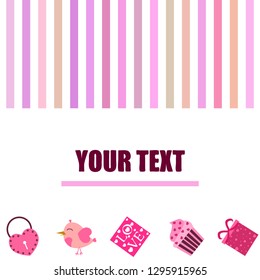 A set of celebratory elements for St. Valentine's Day. flat vector illustration isolated on white background