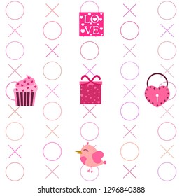 A set of celebratory elements for St. Valentine's Day. flat vector illustration isolated on white background