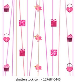 A set of celebratory elements for St. Valentine's Day. flat vector illustration isolated on white background