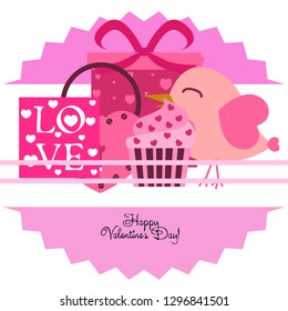 A set of celebratory elements for St. Valentine's Day. flat vector illustration isolated on white background