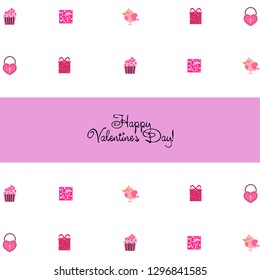 A set of celebratory elements for St. Valentine's Day. flat vector illustration isolated on white background