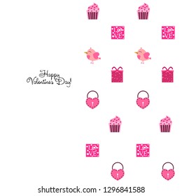 A set of celebratory elements for St. Valentine's Day. flat vector illustration isolated on white background