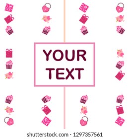 A set of celebratory elements for St. Valentine's Day. flat vector illustration isolated on white background
