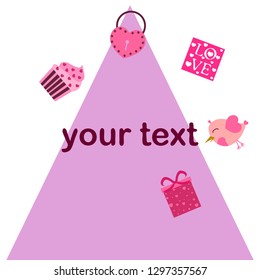 A set of celebratory elements for St. Valentine's Day. flat vector illustration isolated on white background