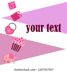 A set of celebratory elements for St. Valentine's Day. flat vector illustration isolated on white background