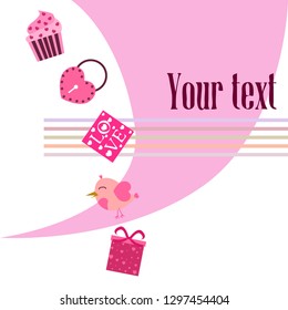 A set of celebratory elements for St. Valentine's Day. flat vector illustration isolated on white background