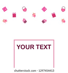 A set of celebratory elements for St. Valentine's Day. flat vector illustration isolated on white background