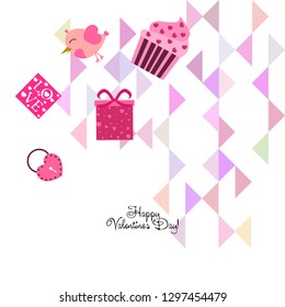 A set of celebratory elements for St. Valentine's Day. flat vector illustration isolated on white background