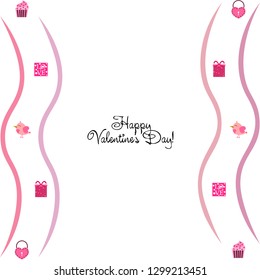 A set of celebratory elements for St. Valentine's Day. flat vector illustration isolated on white background