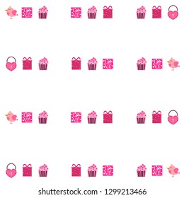 A set of celebratory elements for St. Valentine's Day. flat vector illustration isolated on white background