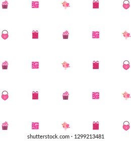 A set of celebratory elements for St. Valentine's Day. flat vector illustration isolated on white background