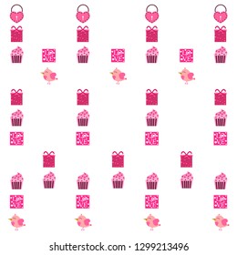 A set of celebratory elements for St. Valentine's Day. flat vector illustration isolated on white background