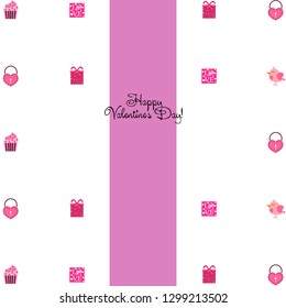 A set of celebratory elements for St. Valentine's Day. flat vector illustration isolated on white background