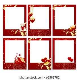 Set of celebratory Valentine's cards with decorations. Vector illustration.