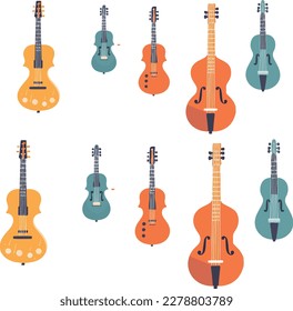 Un conjunto de ilustraciones vectoriales de cellos