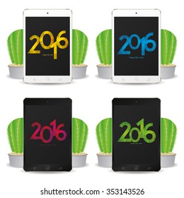Set of cellphones with new year screensavers