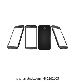 Set of cellphones on a white background, Vector illustration