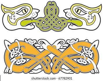 Set of celtic animals design elements