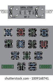 Set of Celtic capital letters