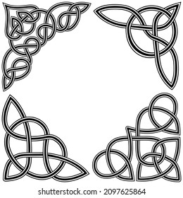 Set Celtic corner pattern vector EPS 10