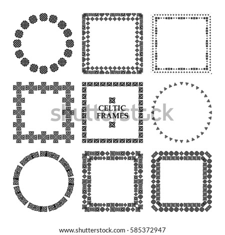 set celtic frames vector