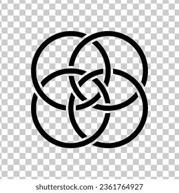 set of celtic knot geometry pattern transparent background icon logo tattoo. vector illustration.