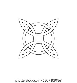 conjunto de nudos celtas de estilo georgiano aislado en un fondo blanco. ilustración vectorial. 
