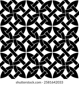 set of celtic knot seamless pattern georgian style isolated on white background. vector illustration. 