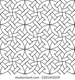 set of celtic knot seamless pattern georgian style isolated on white background. vector illustration. 